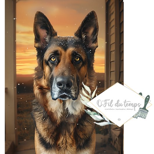 Wrapping paper German Sheppard Lovers — Decoupage