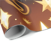 Wrapping Paper -Golden Ochre Celestial Moon Patten Cadeaupapier (Rol Hoek)