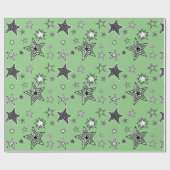 Wrapping Paper. Green. KtK. Stars Cadeaupapier (Vlak)