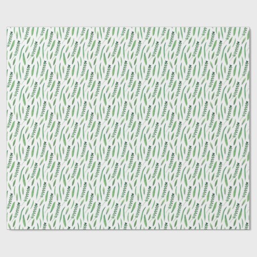 Wrapping Paper - Green Leaves Pattern Cadeaupapier (Vlak)