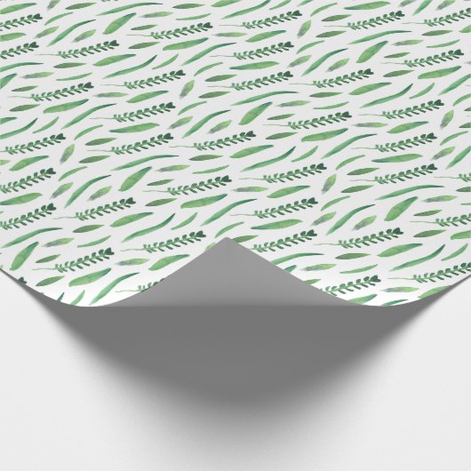 Wrapping Paper - Green Leaves Pattern Cadeaupapier (Hoek)