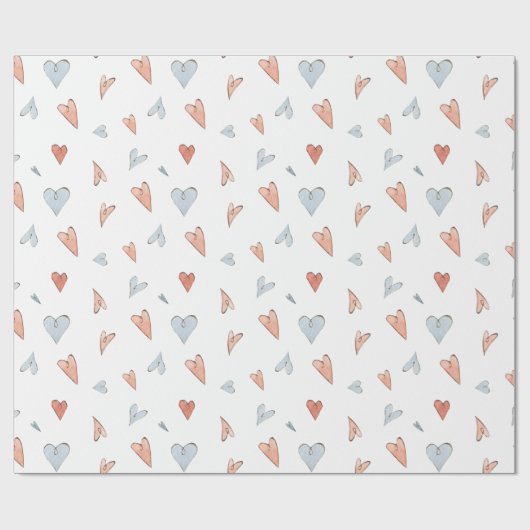 Wrapping Paper - Hearts Pattern Cadeaupapier (Vlak)