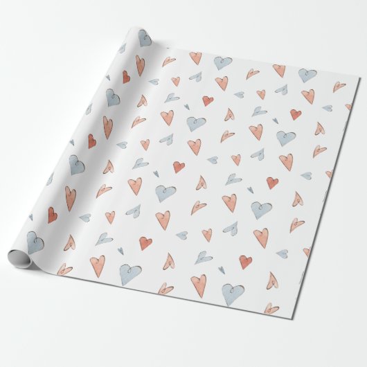 Wrapping Paper - Hearts Pattern Cadeaupapier (Uitgerold)