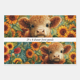 Wrapping Paper Highland Sunflower Drawer Panels 