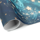 Wrapping Paper – Icy Blue Moon Phases Cadeaupapier (Rol Hoek)