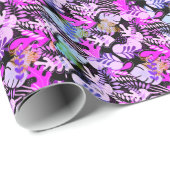 Wrapping Paper : Leaves Silhouette (purple) Cadeaupapier (Rol Hoek)