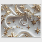 Wrapping Paper – Luxury Alabaster White Celestial Cadeaupapier (Vlak)