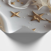 Wrapping Paper – Luxury Alabaster White Celestial Cadeaupapier (Hoek)