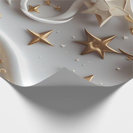 Wrapping Paper – Luxury Alabaster White Celestial  Cadeaupapier (Hoek)