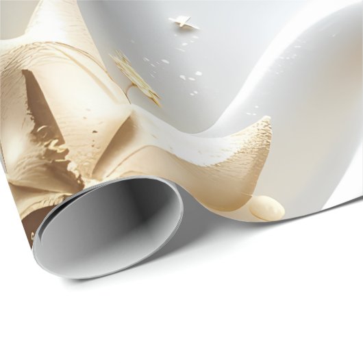 Wrapping Paper – Luxury Alabaster White Celestial Cadeaupapier (Rol Hoek)