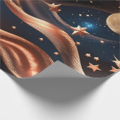 Wrapping Paper – Luxury Bronze Celestial Moon Prem Cadeaupapier (Hoek)