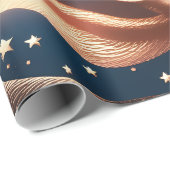 Wrapping Paper – Luxury Bronze Celestial Moon Prem Cadeaupapier (Rol Hoek)