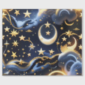 Wrapping Paper – Luxury Celestial Moon Phases Cadeaupapier (Vlak)