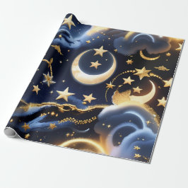 Wrapping Paper – Luxury Celestial Moon Phases Cadeaupapier