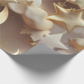 Wrapping Paper – Luxury Creamy Celestial Moon Gift Cadeaupapier (Hoek)