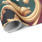 Wrapping Paper – Luxury Crimson Red Celestial Moon Cadeaupapier (Rol Hoek)