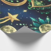 Wrapping Paper – Luxury Obsidian Black Celestial Cadeaupapier (Hoek)