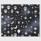 Wrapping Paper - Luxury Onyx Celestial Moon Cadeaupapier (Vlak)