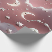 Wrapping Paper – Luxury Quartz Pink Celestial Moon Cadeaupapier (Hoek)