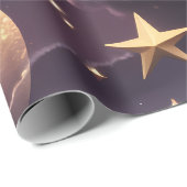 Wrapping Paper - Luxury Smoky Plum Celestial Moon Cadeaupapier (Rol Hoek)
