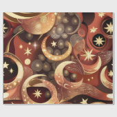 Wrapping Paper – Luxury Terracotta Celestial Moon  Cadeaupapier (Vlak)