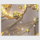 Wrapping Paper – Luxury Topaz Yellow Celestial Cadeaupapier (Vlak)