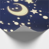 Wrapping Paper – Luxury Velvet Navy Celestial Moon Cadeaupapier (Hoek)