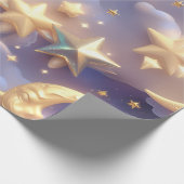 Wrapping Paper – Luxury White Celestial Moon Gift  Cadeaupapier (Hoek)