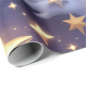 Wrapping Paper – Luxury White Celestial Moon Gift  Cadeaupapier (Rol Hoek)