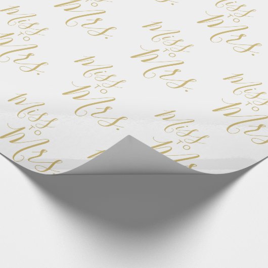 Wrapping Paper - Miss to Mrs Gold Cadeaupapier (Hoek)