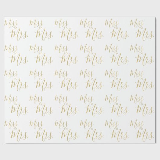 Wrapping Paper - Miss to Mrs Gold Cadeaupapier (Vlak)