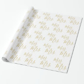 Wrapping Paper - Miss to Mrs Gold Cadeaupapier (Uitgerold)