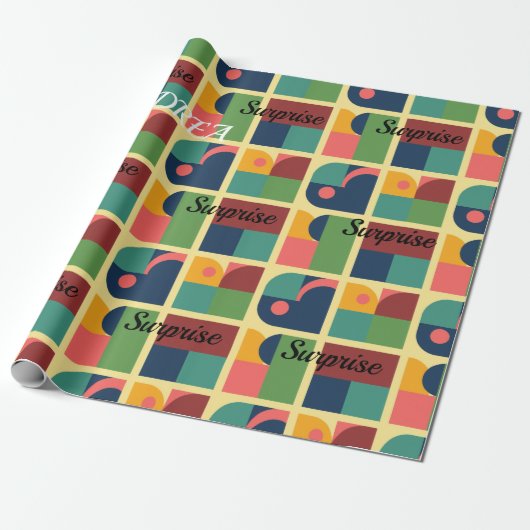 Wrapping Paper - Modern Abstract Geometric Pattern Cadeaupapier (Uitgerold)