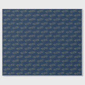 Wrapping Paper Name Age Navy & Gold 30th birthday Cadeaupapier (Vlak)