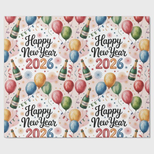 Wrapping Paper-New Year 2026 Cadeaupapier (Vlak)