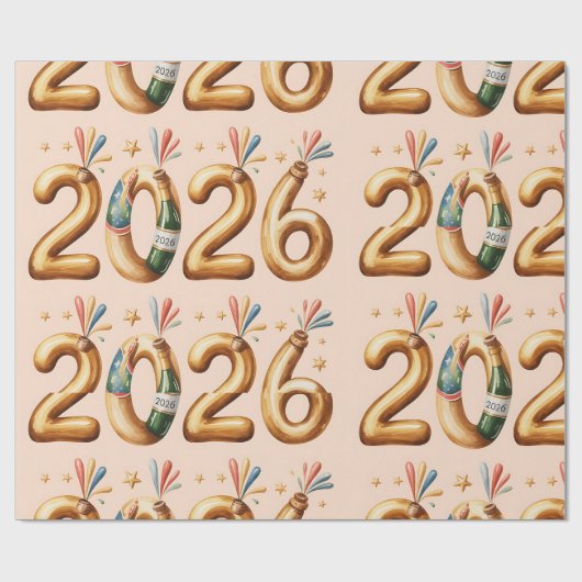 Wrapping Paper-New Year 2026 Cadeaupapier (Vlak)