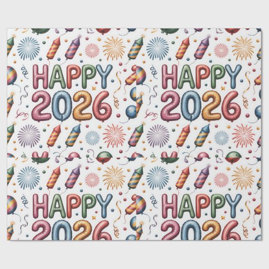 Wrapping Paper-New Year 2026 Cadeaupapier (Vlak)