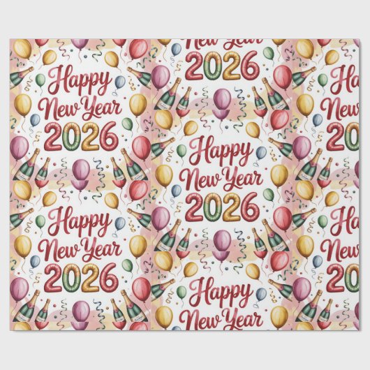 Wrapping Paper-New Year 2026 Wrapping Paper Cadeaupapier (Vlak)
