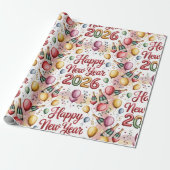 Wrapping Paper-New Year 2026 Wrapping Paper Cadeaupapier (Uitgerold)