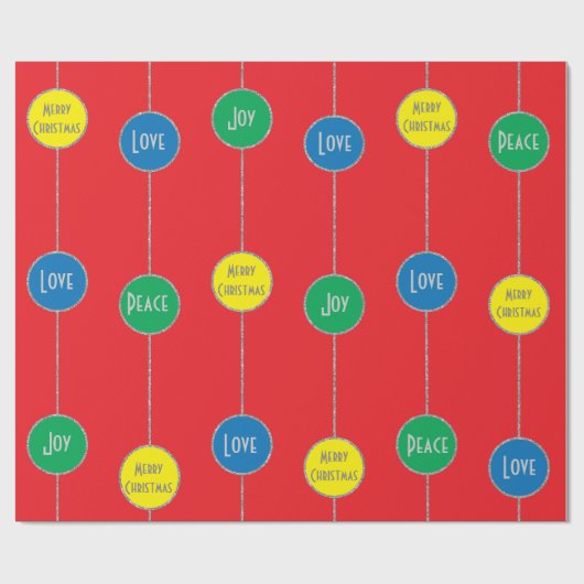 Wrapping Paper ORNAMENS Merry Kerstmis" Cadeaupapier (Vlak)