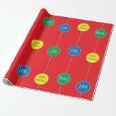 Wrapping Paper ORNAMENS Merry Kerstmis" Cadeaupapier (Uitgerold)