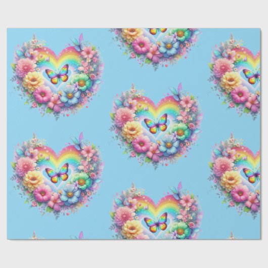 Wrapping Paper-Pastel Spring Floral Wrapping Paper Cadeaupapier (Vlak)