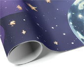 Wrapping Paper – Purple Celestial Moon Phases Cadeaupapier (Rol Hoek)