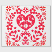 Wrapping Paper RED SCANDINAVIAN CHRISTMAS-ONTWERP Cadeaupapier (Vlak)
