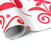 Wrapping Paper RED SCANDINAVIAN CHRISTMAS-ONTWERP Cadeaupapier (Rol Hoek)