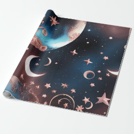 Wrapping Paper – Rose Gold Celestial Moon Cadeaupapier
