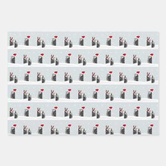 Wrapping paper set with holiday penguins (Voorkant)