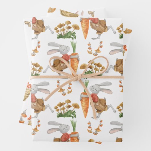 Wrapping Paper Sheets - Autumn Fall Pumpkin Rabbit (In situ)