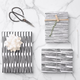 Wrapping Paper Sheets - Black And White Pattern