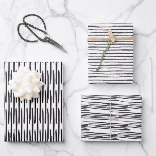 Wrapping Paper Sheets - Black And White Pattern